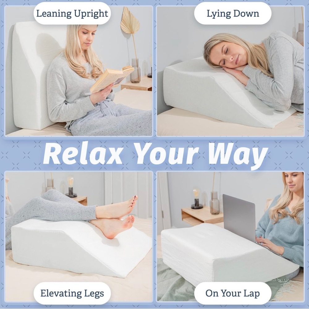 8in Leg Elevation Pillow with Memory Foam Top - Picture 6 of 6